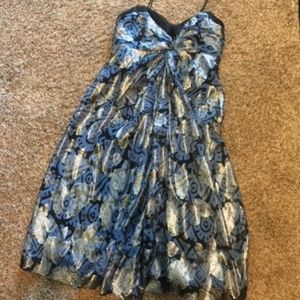 Shimmery Strapless Cocktail Dress